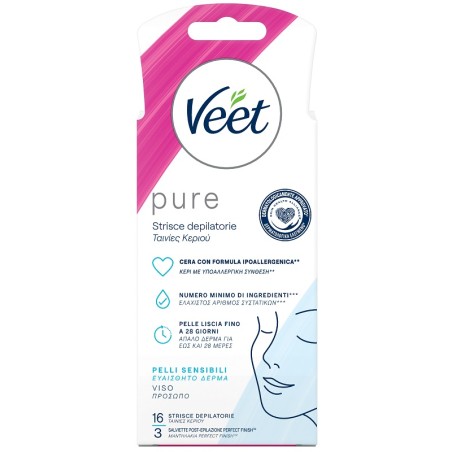 Reckitt Benckiser Veet Strisce Viso Ipoallergeniche 16 Pezzi Reckitt Benckiser Veet Strisce Viso Ipoallergeniche 16 Pezzi