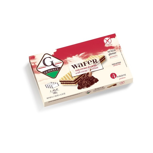 Guidolce Wafer Con Crema Al Cacao 4 Porzioni X 45 G Guidolce Wafer Con Crema Al Cacao 4 Porzioni X 45 G