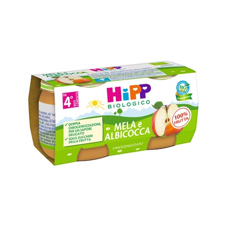 Hipp Bio Omogeneizzato Albicocca/mela 2x80 G