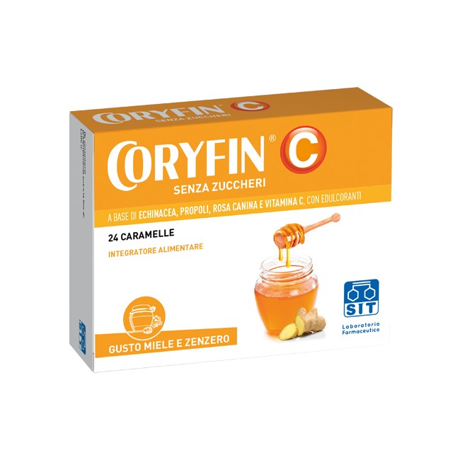 Sit Laboratorio Farmaceutico Coryfin C Senza Zucchero Miele Zenzero 24 Caramelle