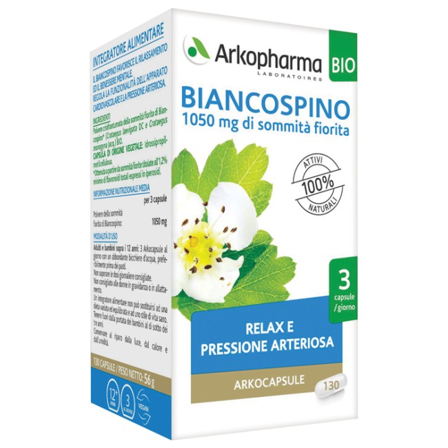 Arkopharma Arko Capsule Biancospino Bio 130 Capsule Arkopharma Arko Capsule Biancospino Bio 130 Capsule