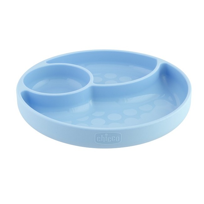 Chicco Piatto Silicone Ventosa Blu Chicco Piatto Silicone Ventosa Blu