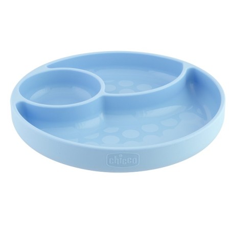 Chicco Piatto Silicone Ventosa Blu Chicco Piatto Silicone Ventosa Blu