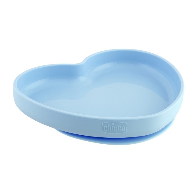 Chicco Piatto Cuore Ventosa Silicone Blu Chicco Piatto Cuore Ventosa Silicone Blu