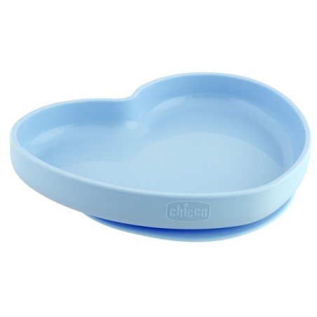 Chicco Piatto Cuore Ventosa Silicone Blu Chicco Piatto Cuore Ventosa Silicone Blu