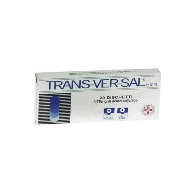 Trans-ver-sal  3,75 mg/6 mm cerotti trandermici scatola 20 cerotti transdermici 6 mm - 24 cerotti di fissaggio ed una limetta