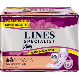 Fater Assorbenti Per Incontinenza Lines Specialist Lady Mini 16 Pezzi