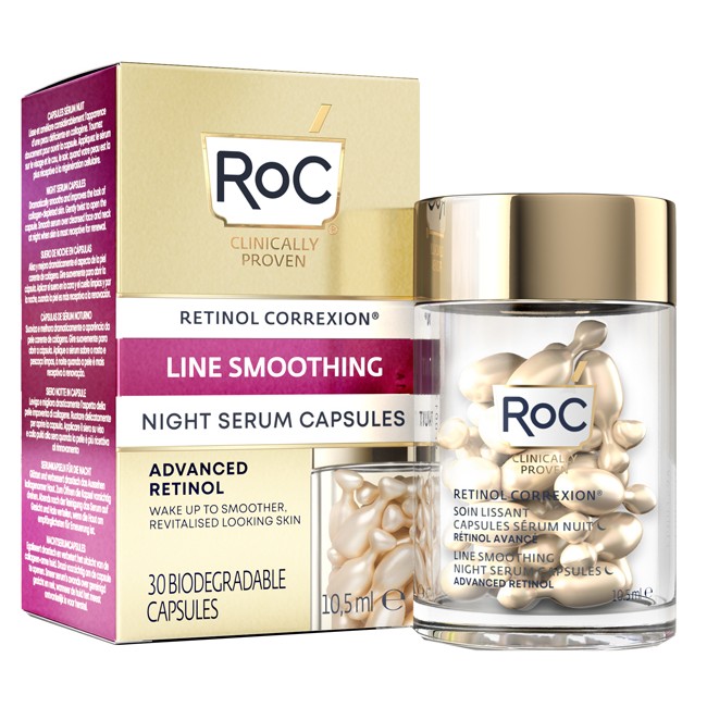 Roc Retinol Correxion Line Smoothing Siero Viso Notte 30 Capsule
