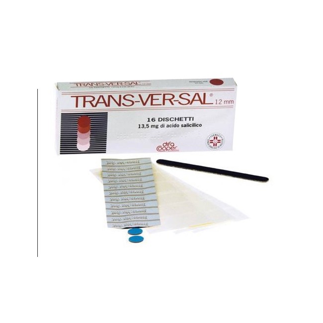 Trans-ver-sal  13,5 mg/12 mm cerotti trandermici scatola 20 cerotti transdermici 12 mm - 18 cerotti di fissaggio ed una limetta