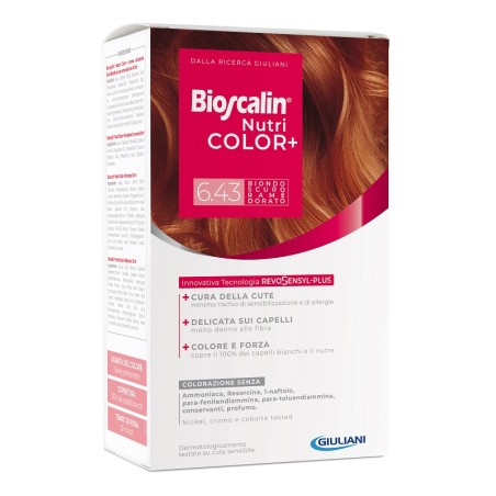 Giuliani Bioscalin Nutricolor Plus 6,43 Biondo Scuro Rame Dorato Crema Colorante 40 Ml + Rivelatore Crema 60 Ml + Shampoo 12 Ml Giuliani Bioscalin Nutricolor Plus 6,43 Biondo Scuro Rame Dorato Crema Colorante 40 Ml + Rivelatore Crema 60 Ml + Shampoo 12 Ml