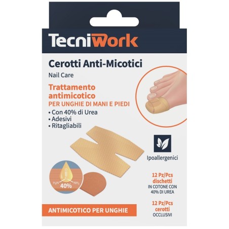 Tecniwork Cerotto Antimicosi Urea 12 Pezzi + 12 Fixing Tecniwork Cerotto Antimicosi Urea 12 Pezzi + 12 Fixing