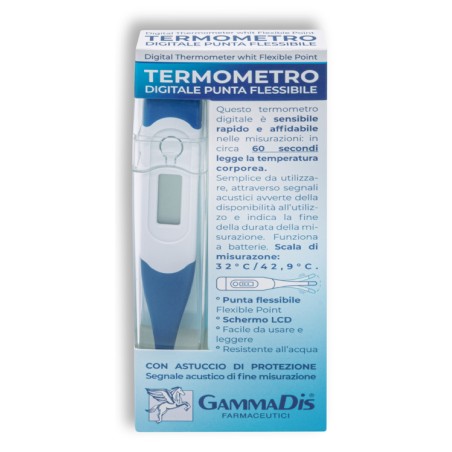 Gammadis Farmaceutici Termometro Digitale Punta Flessibile Con Custodia Protettiva Medicare Gammadis Farmaceutici Termometro Digitale Punta Flessibile Con Custodia Protettiva Medicare