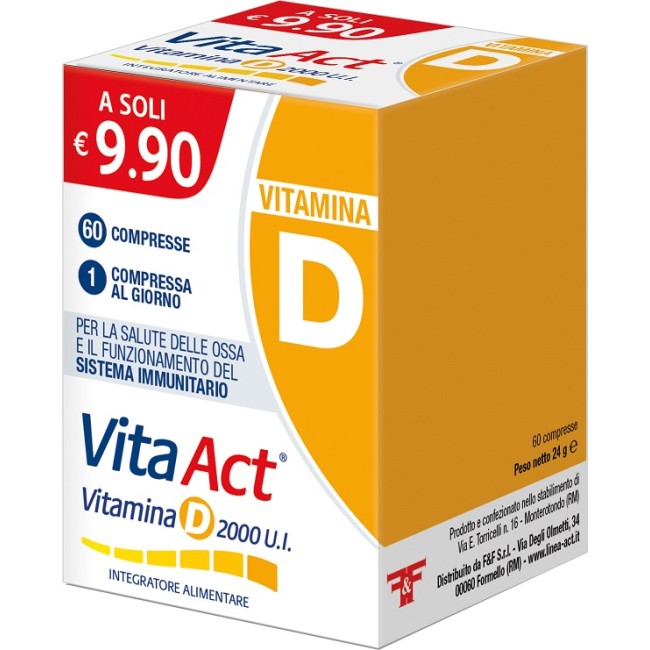 F&f Vita Act Vitamina D 2000ui 60 Compresse F&f Vita Act Vitamina D 2000ui 60 Compresse
