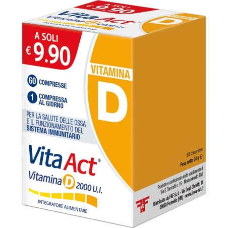 F&f Vita Act Vitamina D 2000ui 60 Compresse F&f Vita Act Vitamina D 2000ui 60 Compresse