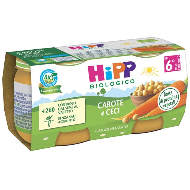 Hipp Bio Omogeneizzato Carote/ceci 2x80 G Hipp Bio Omogeneizzato Carote/ceci 2x80 G