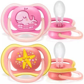 Philips Avent Ultra Air Succhietto Balena/stella Femmina 6-18 Mesi 2 Pezzi