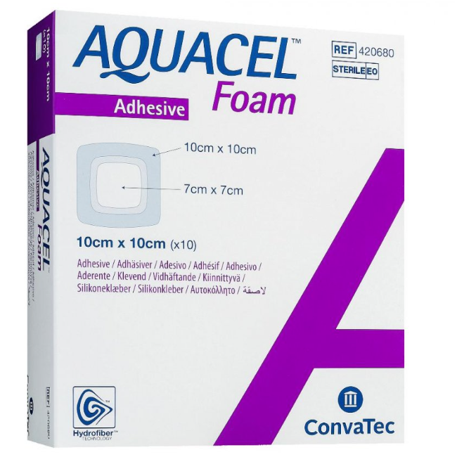 Convatec Medicazione Avanzata Aquacel Foam Pro Misura 10x10 Cm 10 Pezzi