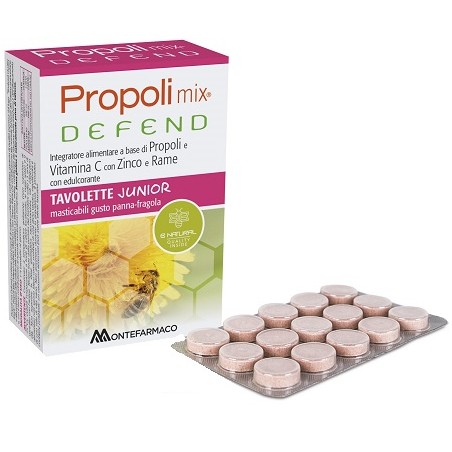 Montefarmaco Propoli Mix Defend Junior 48 Tavolette Masticabili Montefarmaco Propoli Mix Defend Junior 48 Tavolette Masticabili