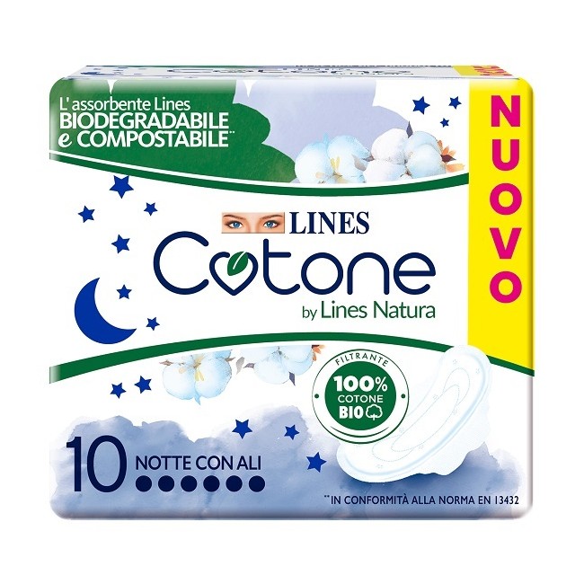 Fater Lines Cotone Bio Ultra Notte 10 Pezzi