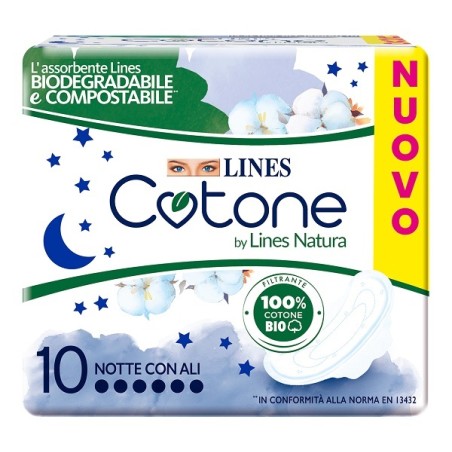 Fater Lines Cotone Bio Ultra Notte 10 Pezzi