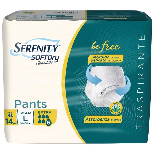 Serenity Pants Sd Sensitive Be Free Extra L 14 Pezzi Serenity Pants Sd Sensitive Be Free Extra L 14 Pezzi