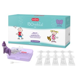 Buona Isonebial Kit Pulizia Cavita' Nasali 20 Flaconcini Monodose 5 Ml + Siringa Luer Lock Soft-jeck + Ago Cannula + Nebulizzato