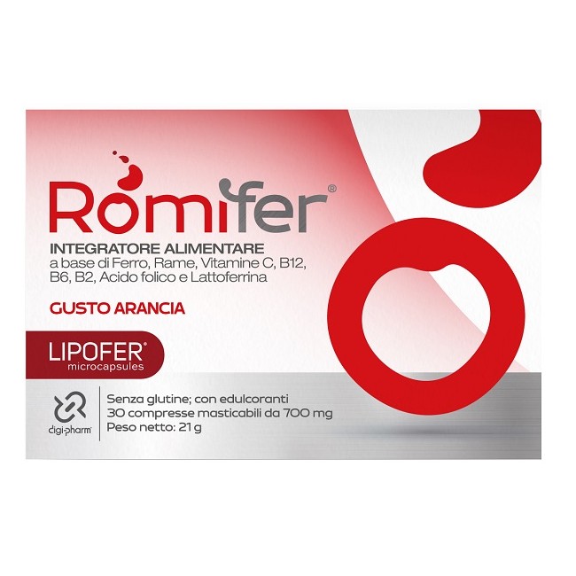 Digi-pharm Romifer 30 Compresse Masticabili Gusto Arancia
