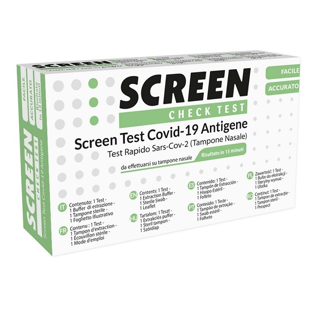 Screen Italia Screen Test Autodiagnostico Antigenico Rapido Covid-19 Sars-cov-2 Tamponi Nasali Selftest Covid Test Antigene Scre