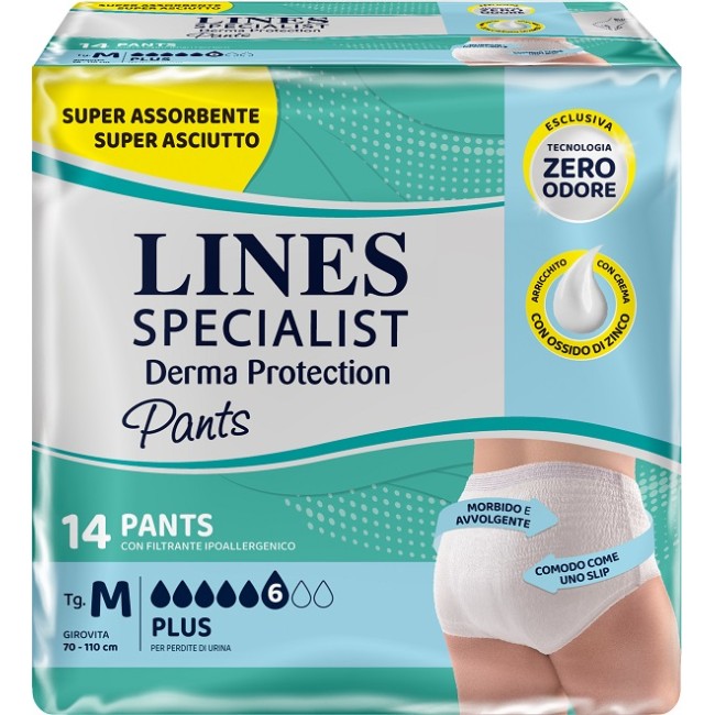 Fater Pannolone Per Incontinenza Lines Specialist Derma Pants Plus M 14 Pezzi Fater Pannolone Per Incontinenza Lines Specialist Derma Pants Plus M 14 Pezzi