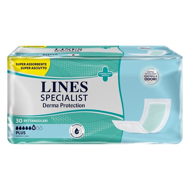 Fater Pannolone Per Incontinenza Lines Specialist Derma Rettangolare 30 Pezzi