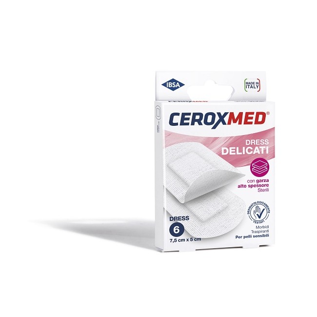 Nova Argentia Dress Delicati Ceroxmed Con Garza Alto Spessore Per Pelli Sensibili 7,5x5cm 6 Pezzi