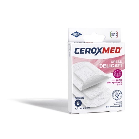 Nova Argentia Dress Delicati Ceroxmed Con Garza Alto Spessore Per Pelli Sensibili 7,5x5cm 6 Pezzi
