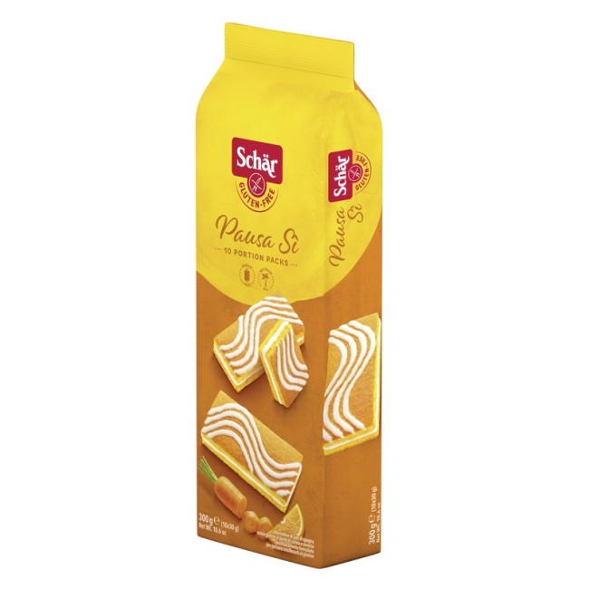 Schar Pausa Si' Merendine Di Pan Di Spagna Al Gusto Di Carota E Arancia 10 Porzioni Da 30 G