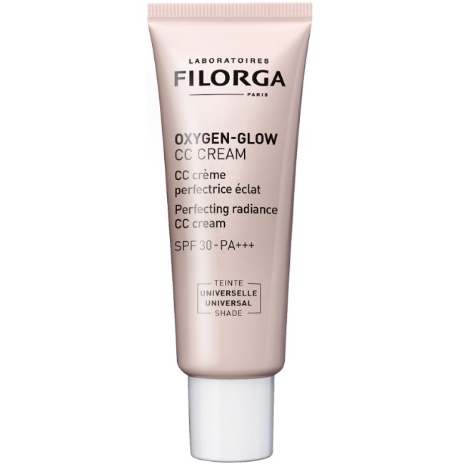 Tubo di Filorga Oxygen-Glow CC Cream 40 ml, crema colorata illuminante per uniformare l’incarnato e donare luminosità al viso.