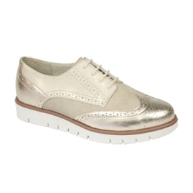 Calzatura virginia summer laminated leather+suede womens platinum 38 tomaia pelle laminata+pelle scamosciata fodera tomaia micro