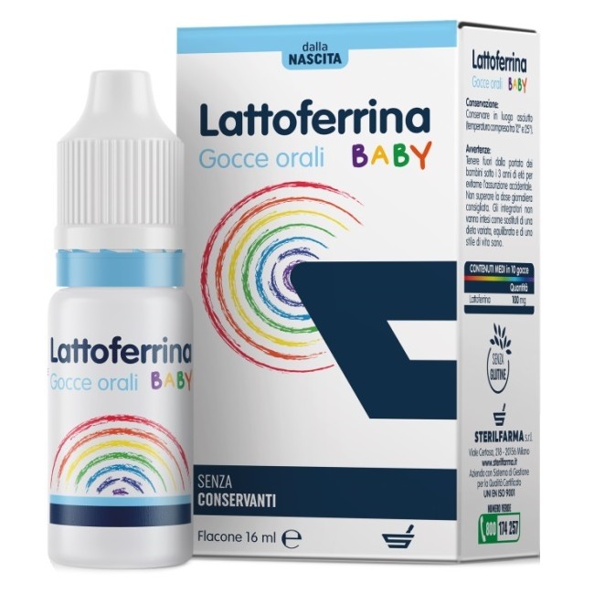 Sterilfarma Lattoferrina Baby Gocce Orali 16 Ml Sterilfarma Lattoferrina Baby Gocce Orali 16 Ml