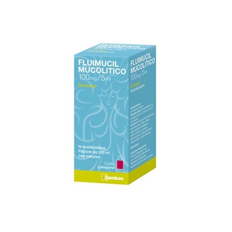 Fluimucil mucolitico 100 mg/5 ml  sciroppo flacone 200 ml Fluimucil mucolitico 100 mg/5 ml  sciroppo flacone 200 ml