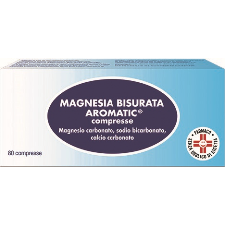 Magnesia Bisurata Aromatic in confezione da compresse masticabili Magnesia Bisurata Aromatic in confezione da compresse masticabili