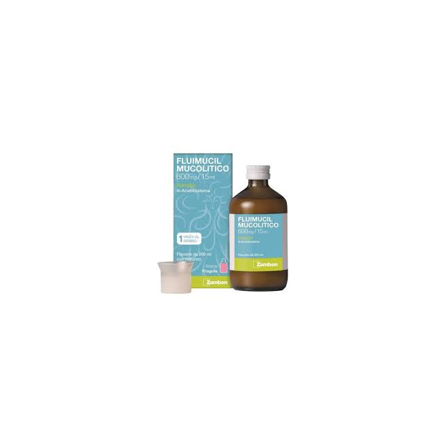 Fluimucil mucolitico 600 mg/15 ml sciroppo flacone 200 ml Fluimucil mucolitico 600 mg/15 ml sciroppo flacone 200 ml