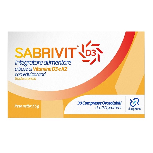 Digi-pharm Sabrivit D3 30 Compresse Orosolubili Gusto Arancia Digi-pharm Sabrivit D3 30 Compresse Orosolubili Gusto Arancia