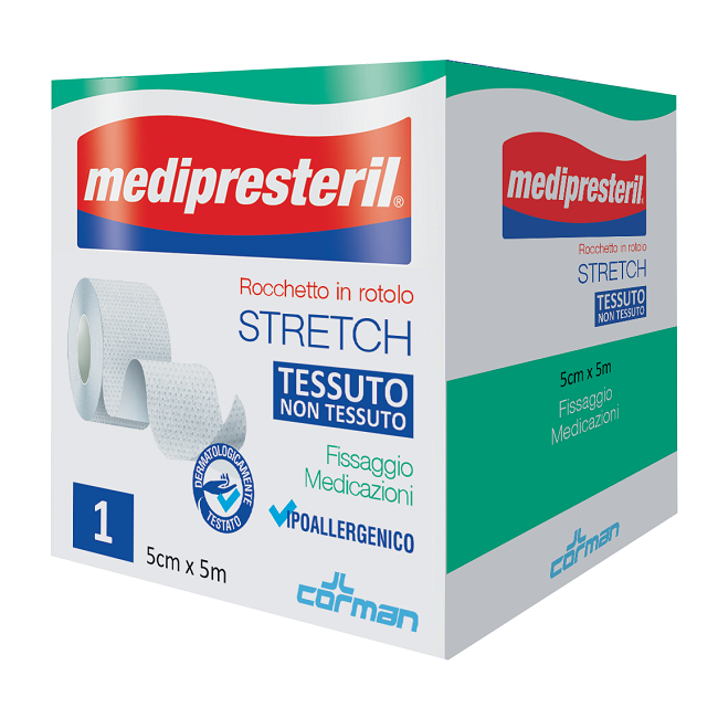 Corman Medipresteril Rocchetto Rotolo Stretch Tessuto Non Tessuto 5 Cm X 500 Cm Corman Medipresteril Rocchetto Rotolo Stretch Tessuto Non Tessuto 5 Cm X 500 Cm