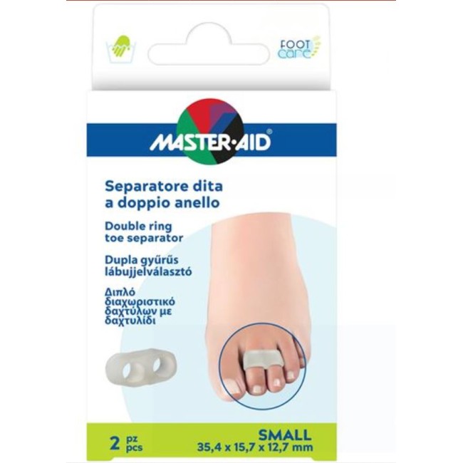 Pietrasanta Pharma Separatore Dita Master-aid Footcare Con Anello Doppio Small 2 Pezzi C10 Pietrasanta Pharma Separatore Dita Master-aid Footcare Con Anello Doppio Small 2 Pezzi C10
