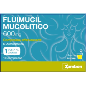 Fluimucil Mucolitico 600 mg Compresse Effervescenti, 10 Compresse in Blister al/pe