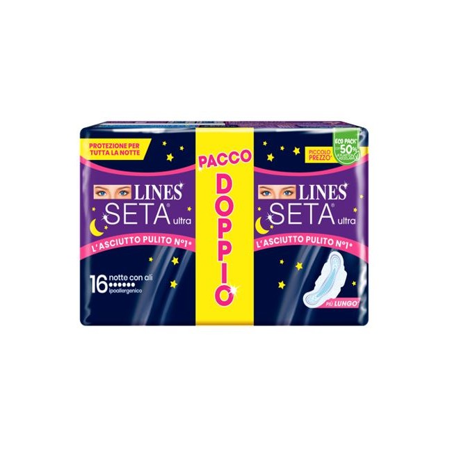 Fater Lines Seta Ultra Assorbenti Notte Vp Dwct 16 Pezzi Fater Lines Seta Ultra Assorbenti Notte Vp Dwct 16 Pezzi