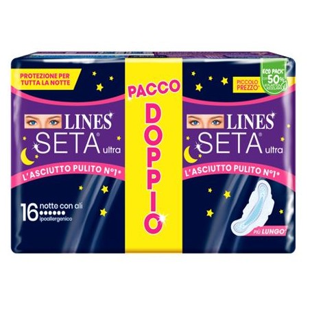 Fater Lines Seta Ultra Assorbenti Notte Vp Dwct 16 Pezzi