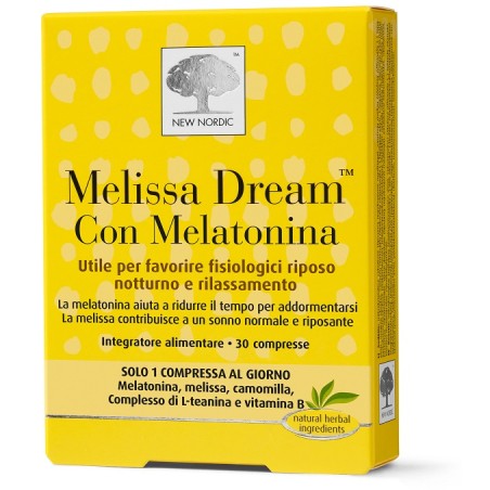 New Nordic Melissa Dream Con Melatonina 30 Compresse New Nordic Melissa Dream Con Melatonina 30 Compresse