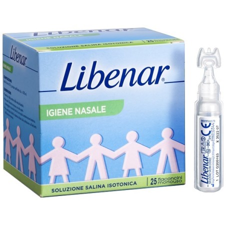 Perrigo Soluzione Salina Isotonica 0,9% Libenar Per Igiene Nasale 25 Flaconcini Monouso X 5 Ml Perrigo Soluzione Salina Isotonica 0,9% Libenar Per Igiene Nasale 25 Flaconcini Monouso X 5 Ml
