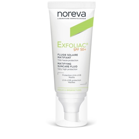 Noreva Exfoliac Fluide Solaire Matifiant Spf50+ 40 Ml