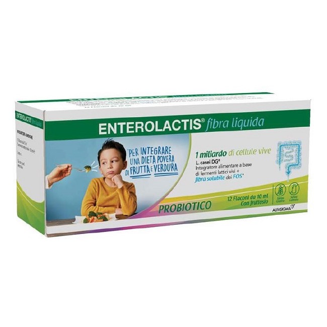 Alfasigma Enterolactis Fibra Liquida 12 Flaconcini Da 10 Ml