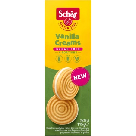 Schar Sugar Free Vanilla Creams 115 G Schar Sugar Free Vanilla Creams 115 G
